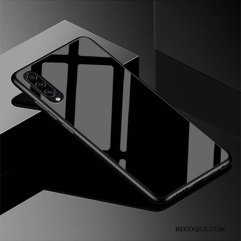 Samsung Galaxy A50s Coque Noir Mode Couleur Unie Simple Incassable Luxe