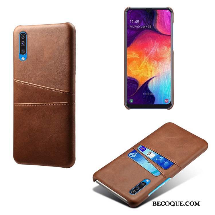 Samsung Galaxy A50s Petit Bovins Étui Vert Cuir Coque De Téléphone