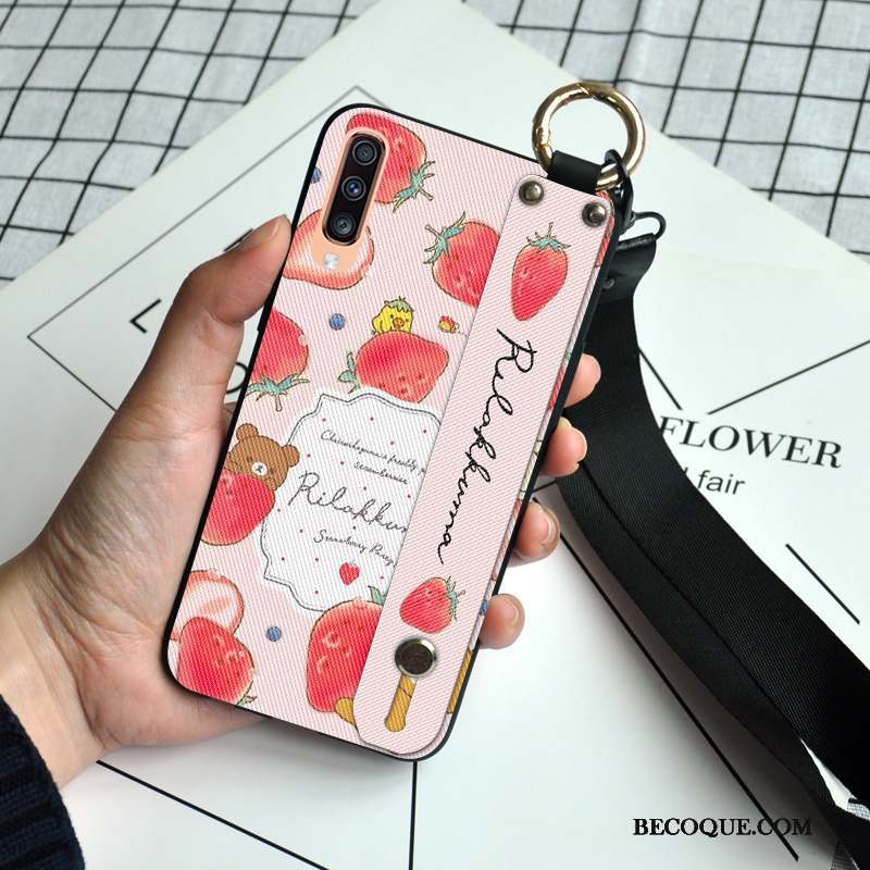 Samsung Galaxy A50s Silicone Rose Personnalité Ornements Suspendus Coque De Téléphone Dessin Animé