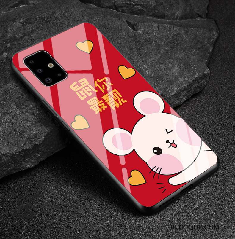 Samsung Galaxy A51 Coque Créatif Dessin Animé Nouveau Verre Protection Rat