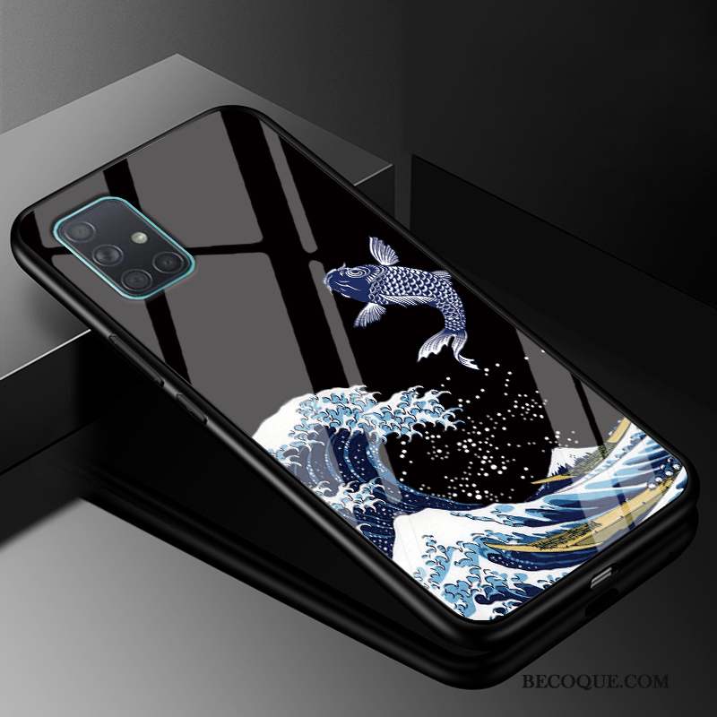 Samsung Galaxy A51 Coque De Téléphone Marque De Tendance Vert Tout Compris Silicone Fluide Doux