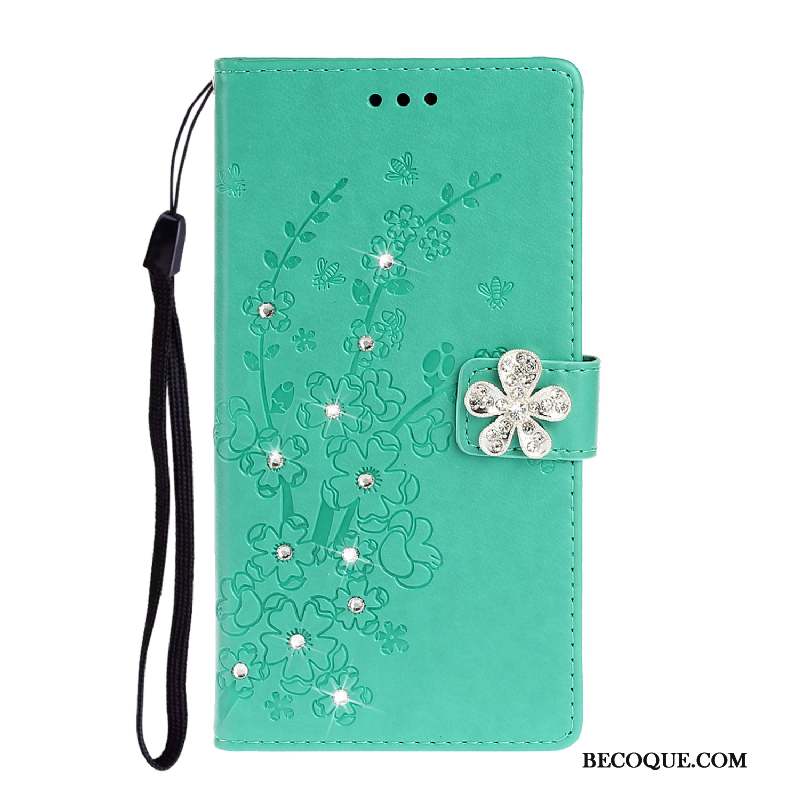 Samsung Galaxy A51 Coque De Téléphone Étui En Cuir Strass Prune Fluide Doux Or