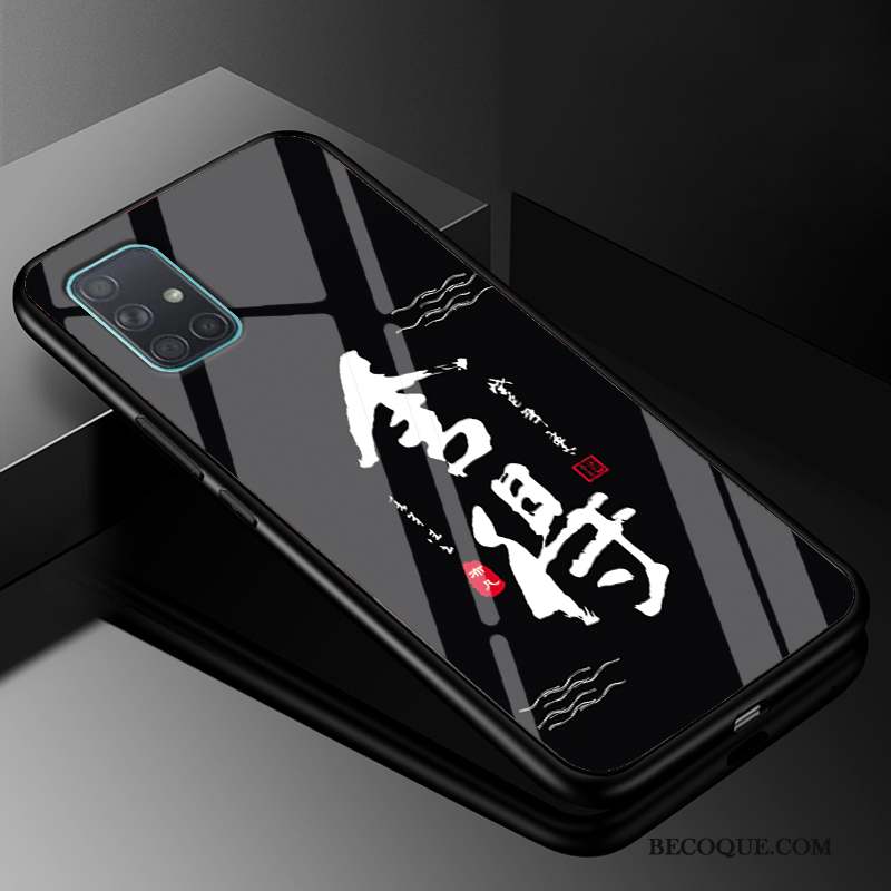 Samsung Galaxy A51 Coque Mode Incassable Verre Étui Noir Tout Compris