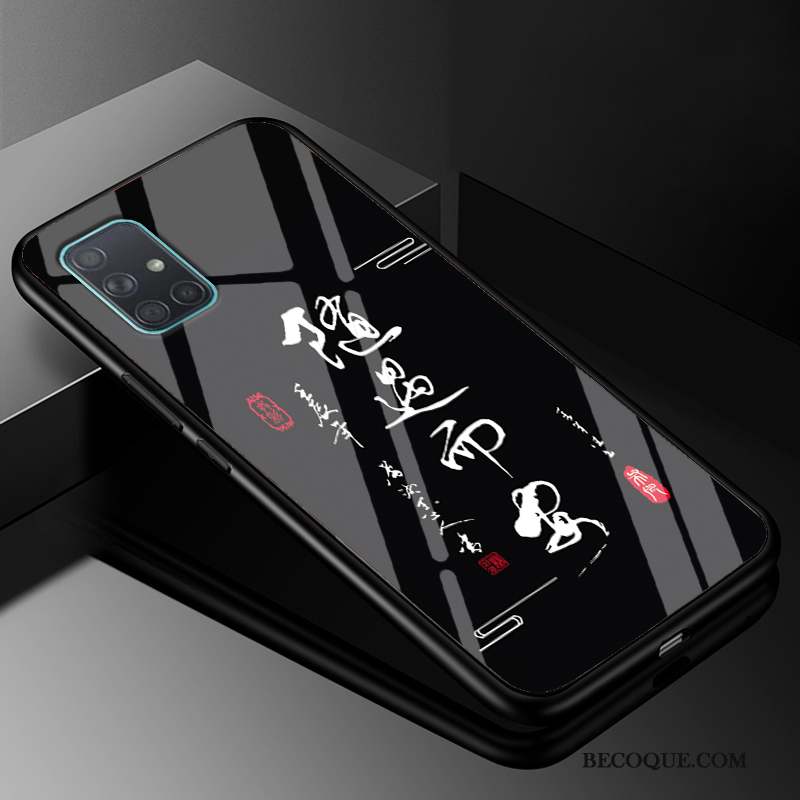 Samsung Galaxy A51 Coque Mode Incassable Verre Étui Noir Tout Compris