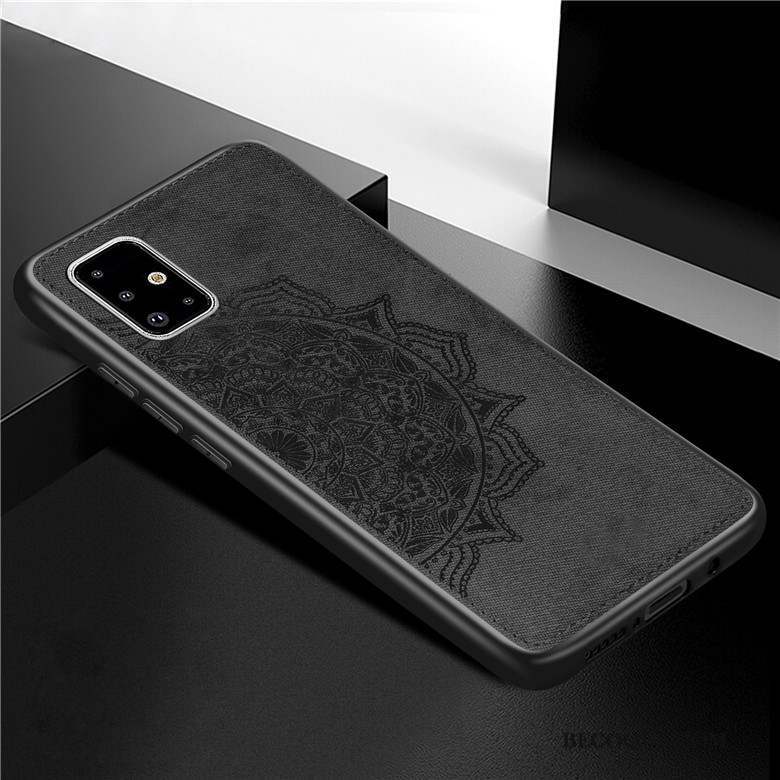 Samsung Galaxy A51 Coque Étui Gris Protection Cuir Modèle Fleurie Fluide Doux