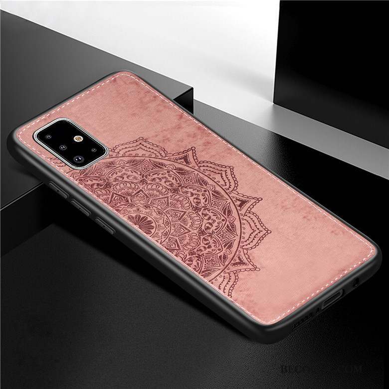 Samsung Galaxy A51 Coque Étui Gris Protection Cuir Modèle Fleurie Fluide Doux