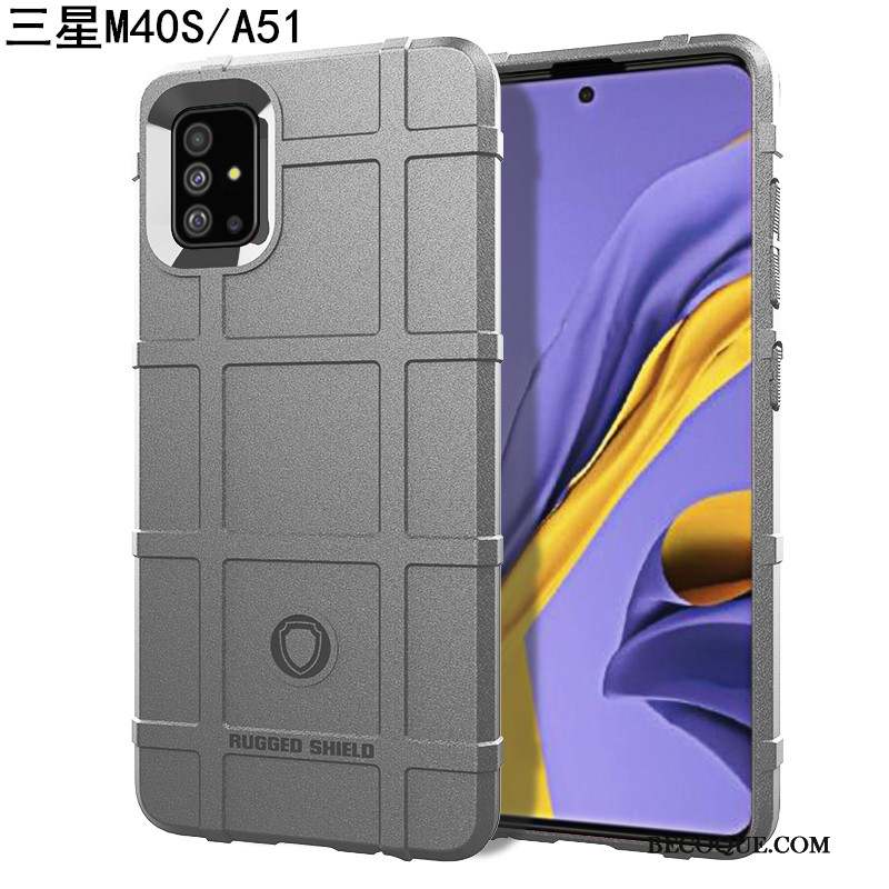 Samsung Galaxy A51 Coque Étui Tout Compris Trois Défenses Bleu À Bord Fluide Doux