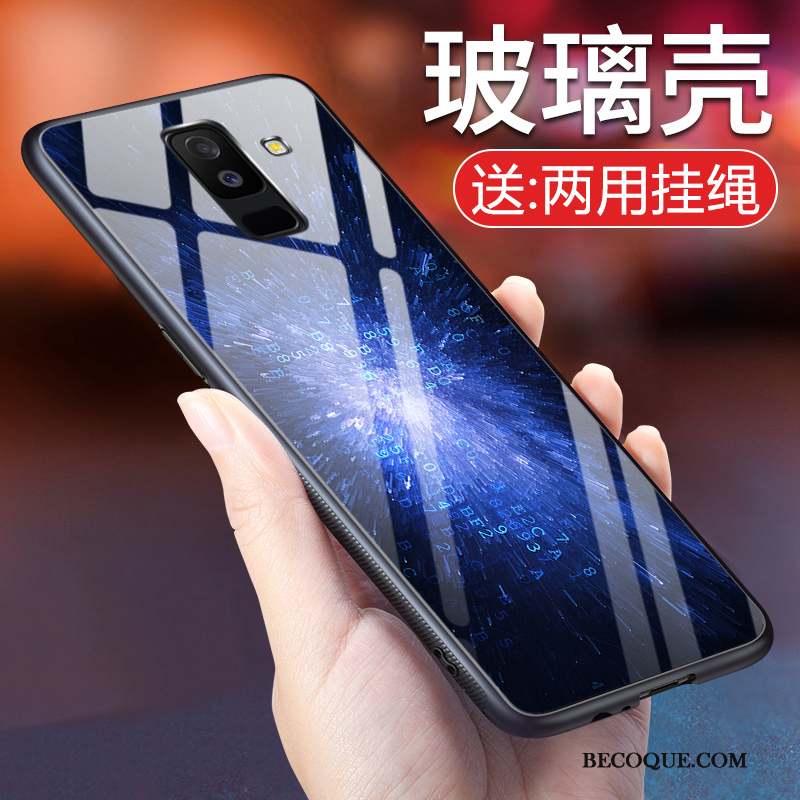 Samsung Galaxy A6+ Bleu Fluide Doux Étui Coque De Téléphone Silicone Incassable