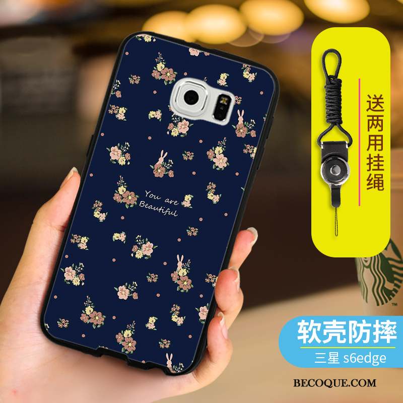 Samsung Galaxy A6 Coque De Téléphone Noir Cou Suspendu Étui Silicone Protection