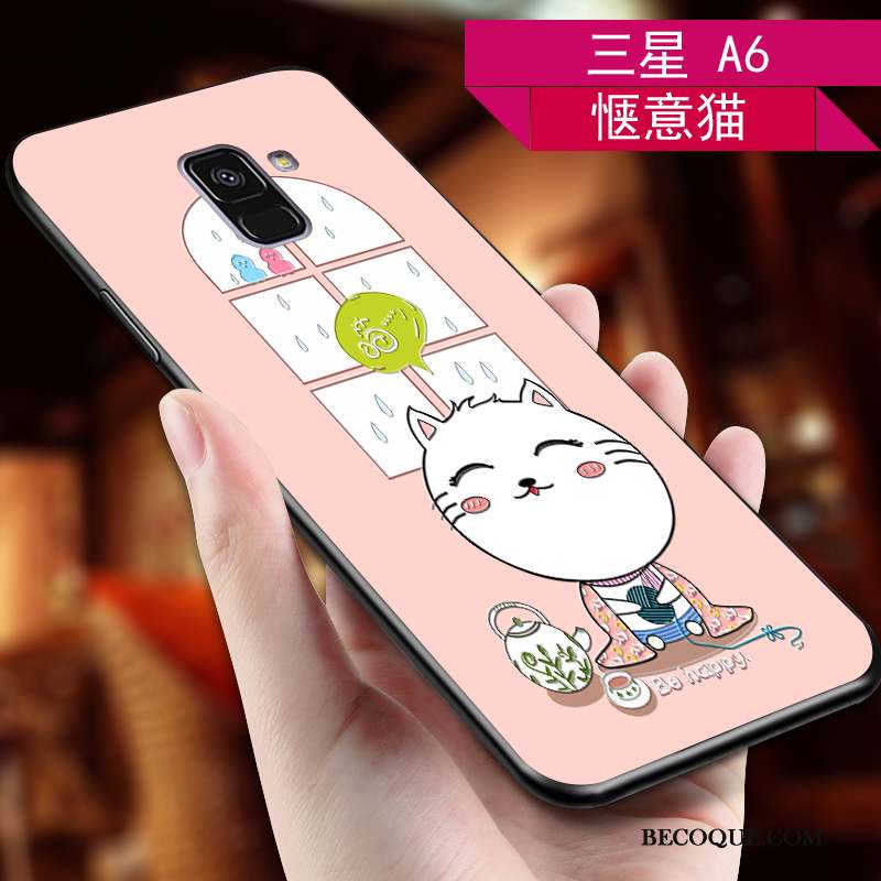 Samsung Galaxy A6+ Coque Dessin Animé Charmant Nouveau Amoureux Mignonne Créatif