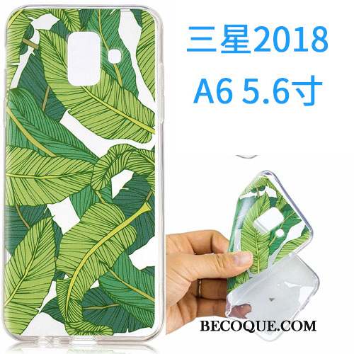 Samsung Galaxy A6 Coque Dessin Animé Fluide Doux Étui Silicone Incassable Rose