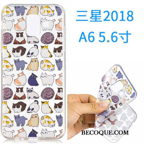 Samsung Galaxy A6 Coque Dessin Animé Fluide Doux Étui Silicone Incassable Rose