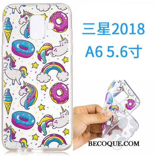 Samsung Galaxy A6 Coque Dessin Animé Fluide Doux Étui Silicone Incassable Rose