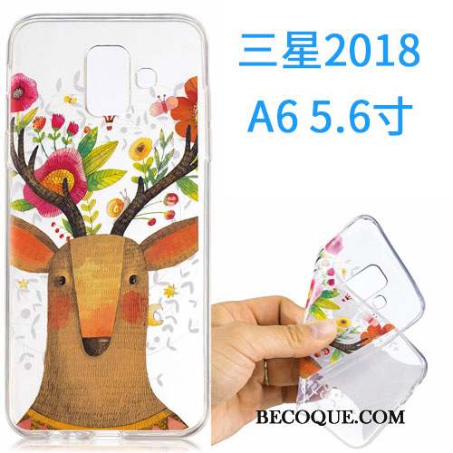 Samsung Galaxy A6 Coque Dessin Animé Fluide Doux Étui Silicone Incassable Rose