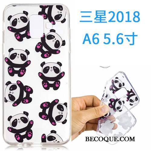 Samsung Galaxy A6 Coque Dessin Animé Fluide Doux Étui Silicone Incassable Rose