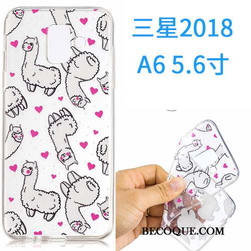 Samsung Galaxy A6 Coque Dessin Animé Fluide Doux Étui Silicone Incassable Rose