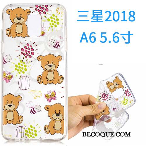 Samsung Galaxy A6 Coque Dessin Animé Fluide Doux Étui Silicone Incassable Rose