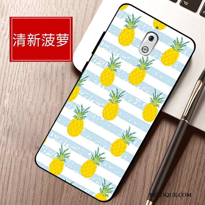 Samsung Galaxy A6+ Coque Fluide Doux Étui Protection Petit Silicone Jaune