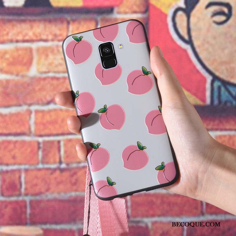 Samsung Galaxy A6 Coque Incassable Protection Étui Frais Rose Fruit