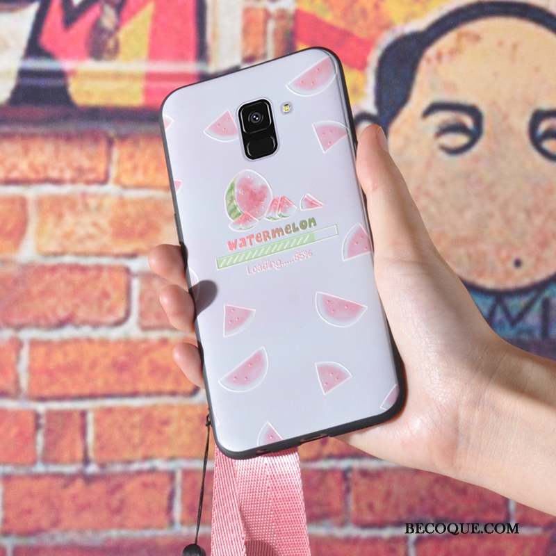 Samsung Galaxy A6 Coque Incassable Protection Étui Frais Rose Fruit