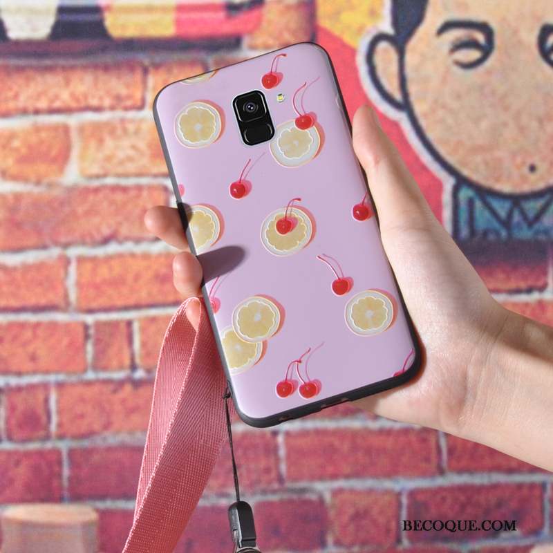 Samsung Galaxy A6 Coque Incassable Protection Étui Frais Rose Fruit