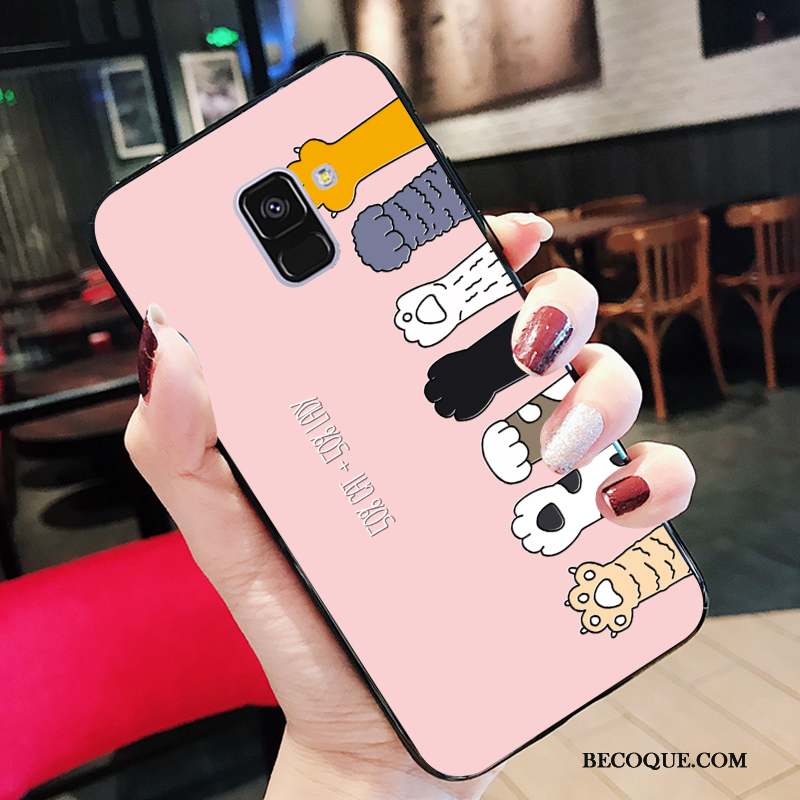 Samsung Galaxy A6 Coque Net Rouge Dessin Animé Bleu Étui Ballon Incassable