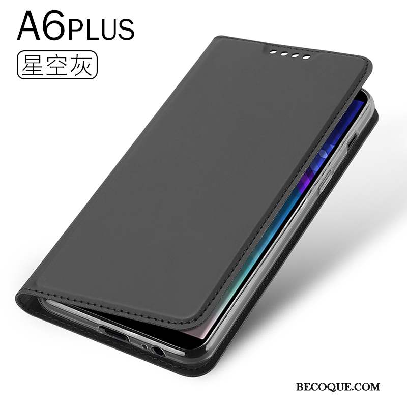 Samsung Galaxy A6+ Coque Étui Tout Compris Étui En Cuir Mince Incassable Téléphone Portable