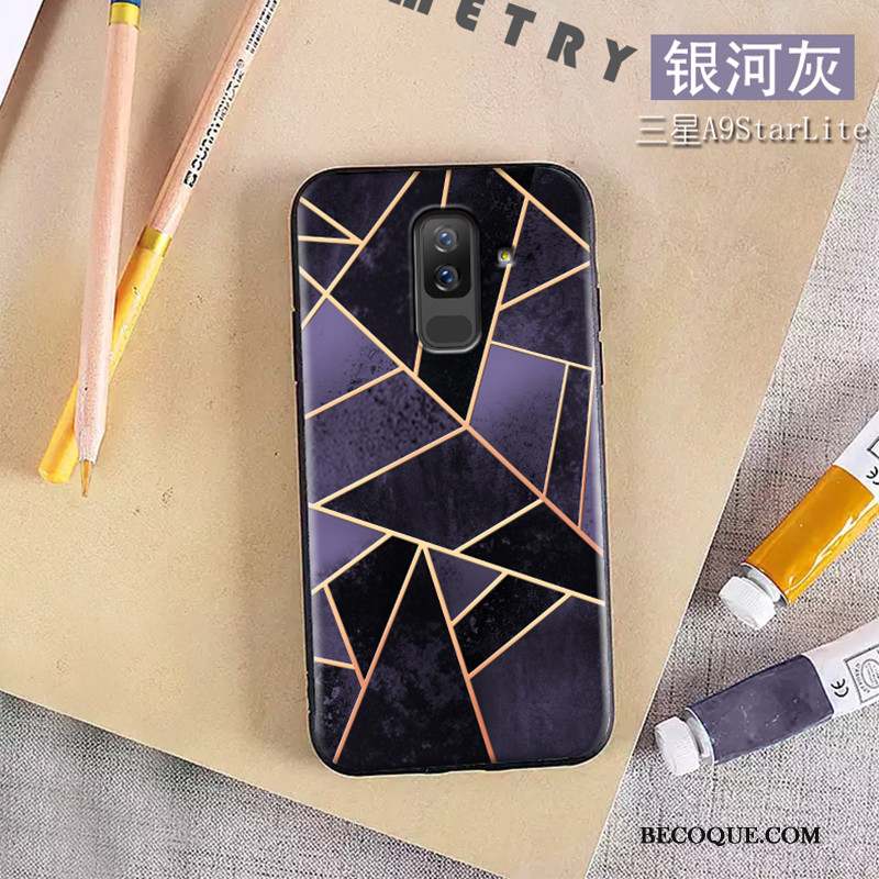 Samsung Galaxy A6+ Créatif Géométrie Étui Coque De Téléphone Silicone Violet