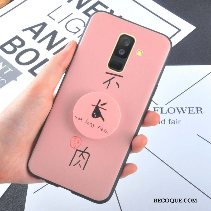 Samsung Galaxy A6+ Incassable Coque De Téléphone Rose Tendance Tout Compris Étui