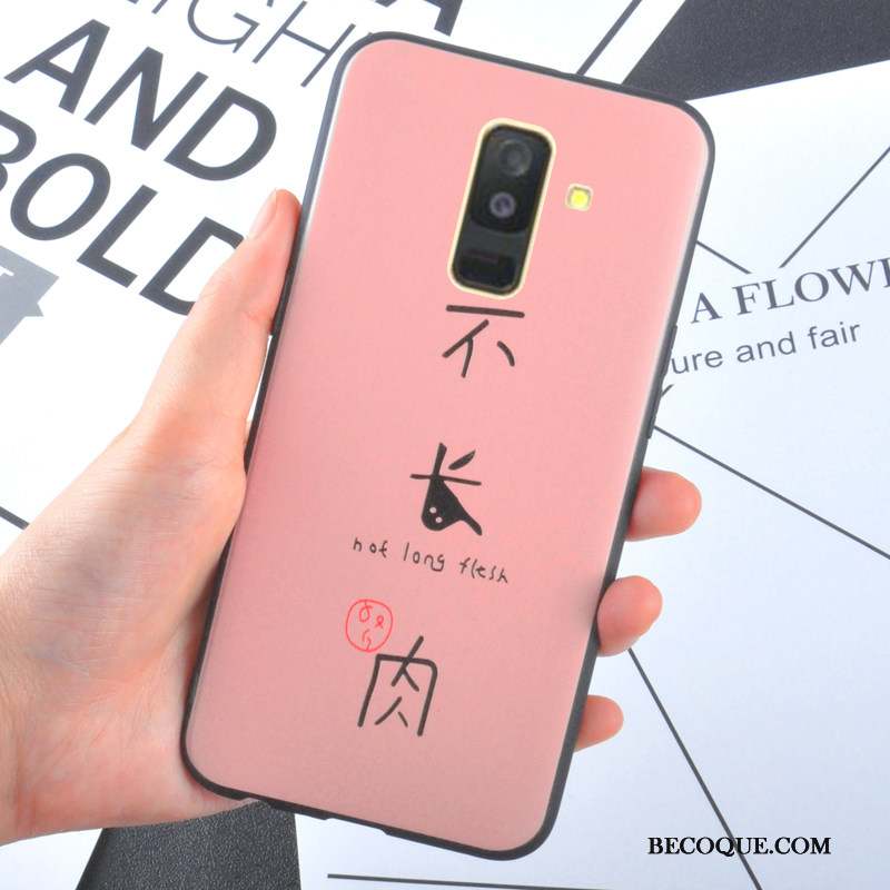 Samsung Galaxy A6+ Incassable Coque De Téléphone Rose Tendance Tout Compris Étui