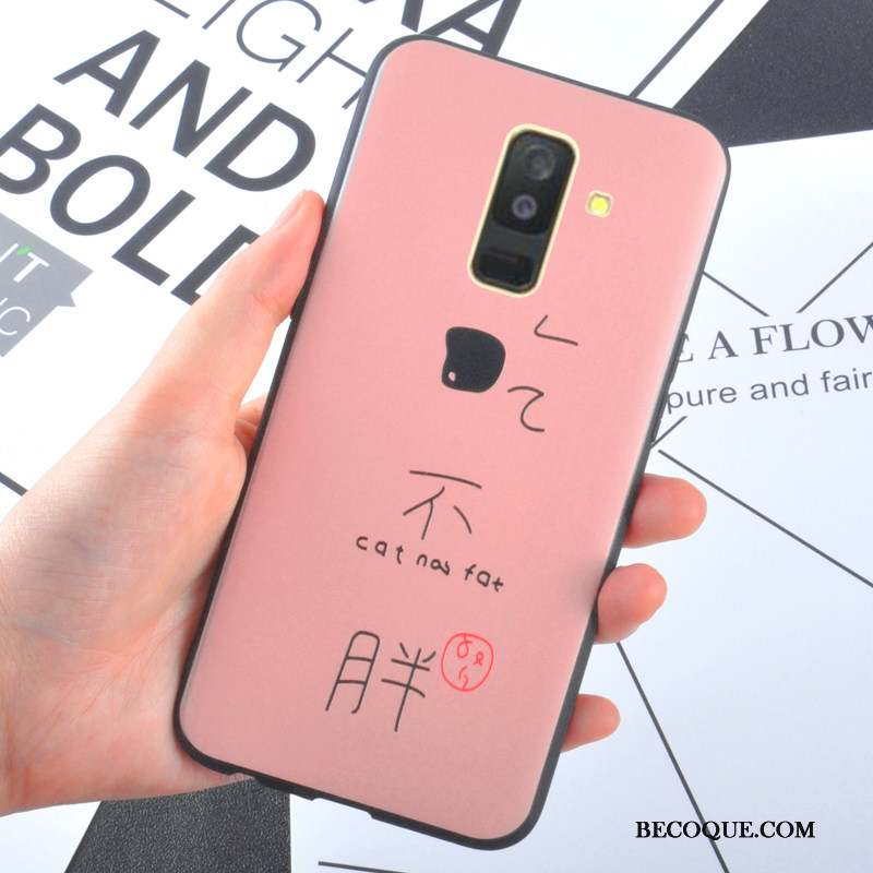 Samsung Galaxy A6+ Incassable Coque De Téléphone Rose Tendance Tout Compris Étui