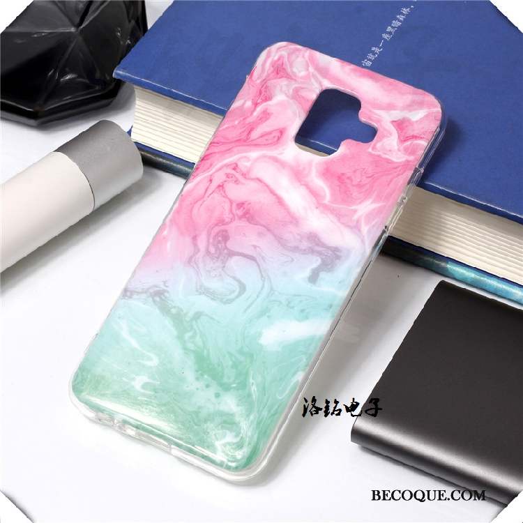 Samsung Galaxy A6 Incassable Rose Silicone Tendance Grand Coque De Téléphone