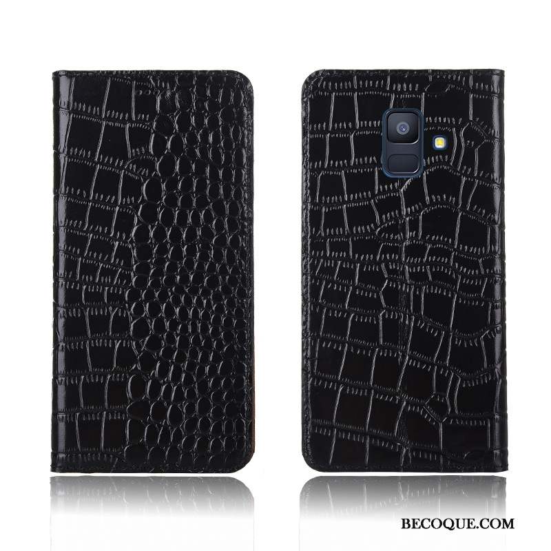 Samsung Galaxy A6 Téléphone Portable Protection Crocodile Coque De Téléphone Incassable Cuir Véritable