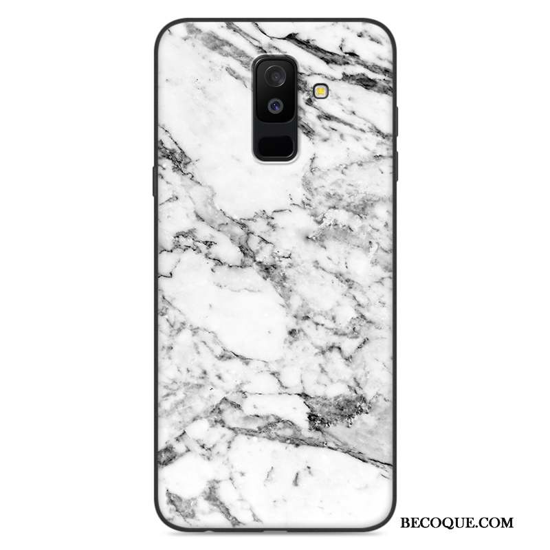 Samsung Galaxy A6+ Étui Incassable Coque De Téléphone Silicone Grain De Bois Fluide Doux