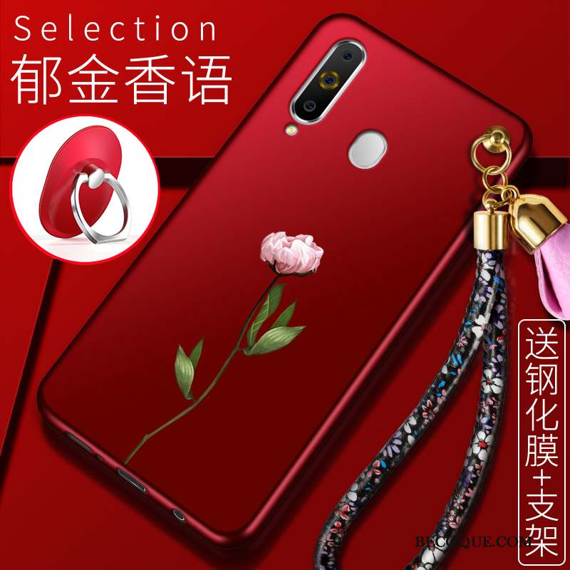 Samsung Galaxy A60 Charmant Fluide Doux Rouge Coque De Téléphone