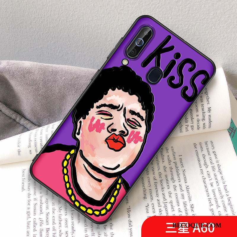 Samsung Galaxy A60 Coque Étui Créatif Net Rouge Violet Amoureux Original