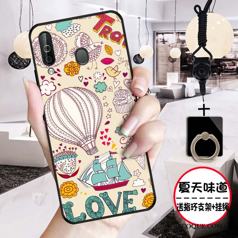 Samsung Galaxy A60 Cœur Gaufrage Fluide Doux Tout Compris Coque De Téléphone Rose