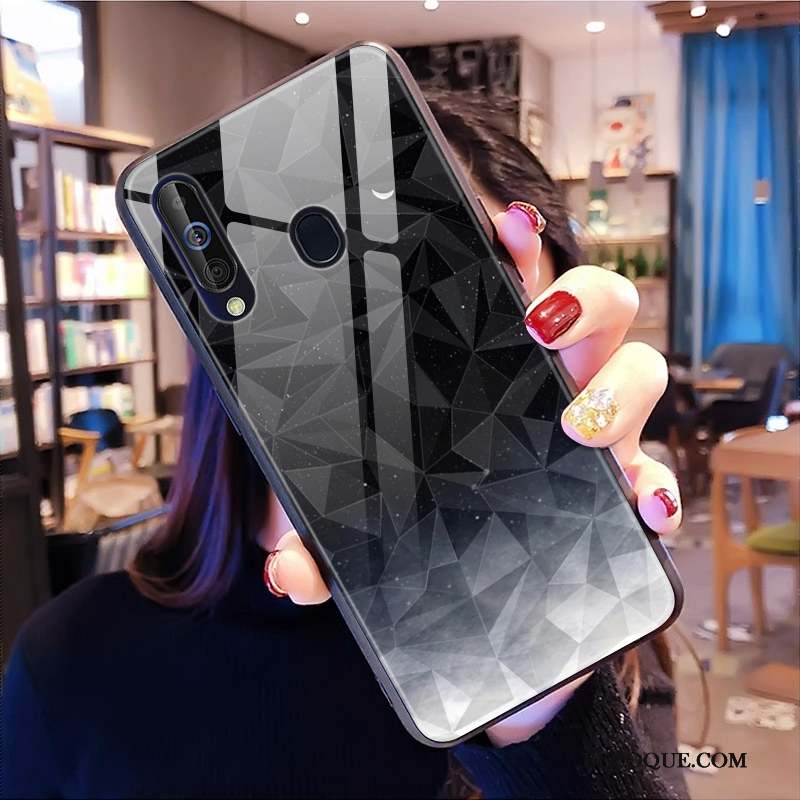 Samsung Galaxy A60 Losange Nouveau Fluide Doux Coque De Téléphone Modèle Fleurie Noir