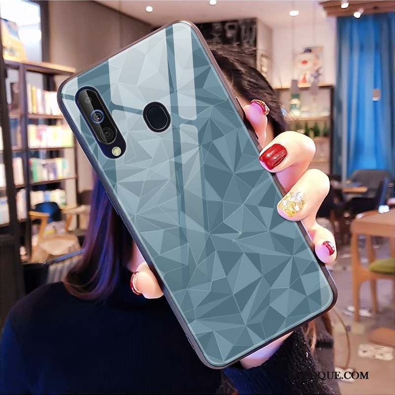 Samsung Galaxy A60 Losange Nouveau Fluide Doux Coque De Téléphone Modèle Fleurie Noir