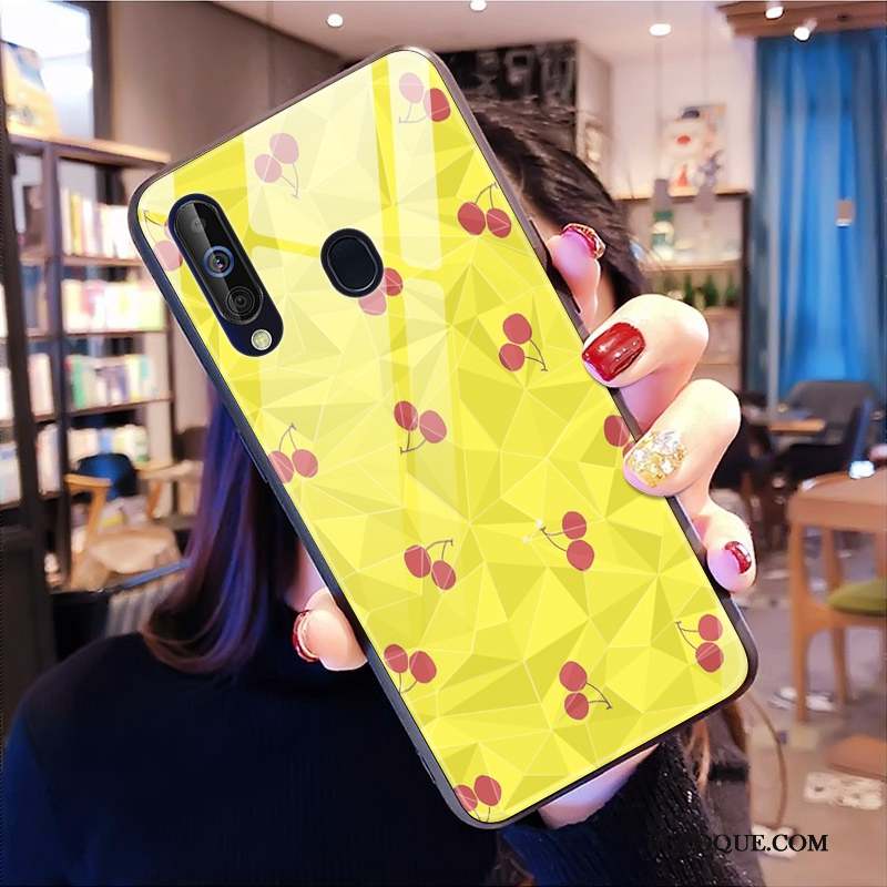 Samsung Galaxy A60 Modèle Fleurie Tout Compris Coque De Téléphone Jaune Fluide Doux Silicone