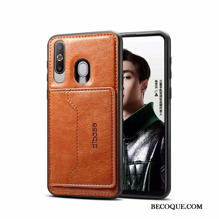 Samsung Galaxy A60 Placage Coque De Téléphone Rouge Tout Compris Cuir