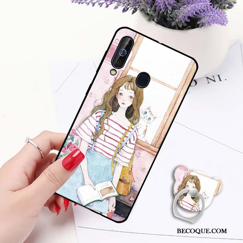 Samsung Galaxy A60 Silicone Support Ornements Suspendus Protection Coque De Téléphone Incassable