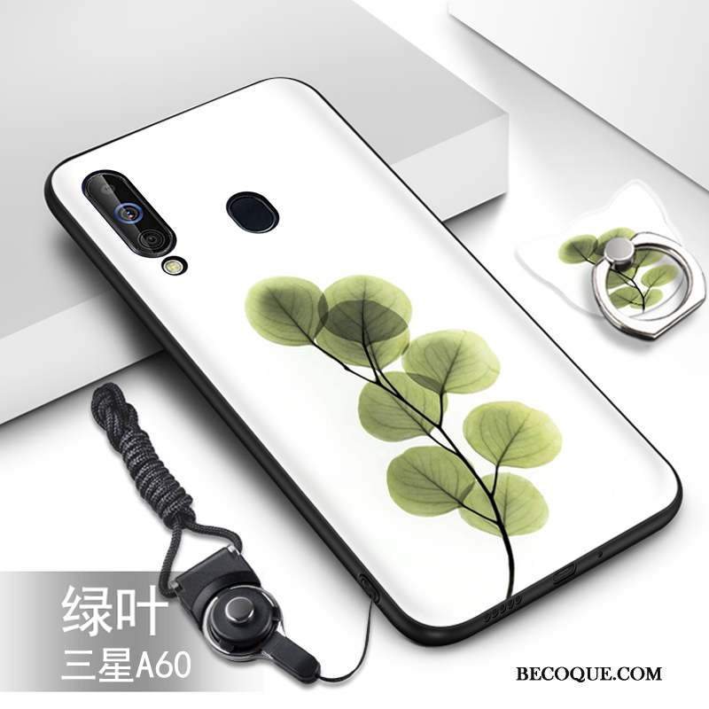 Samsung Galaxy A60 Étui Vert Fluide Doux Coque De Téléphone Silicone Dessin Animé