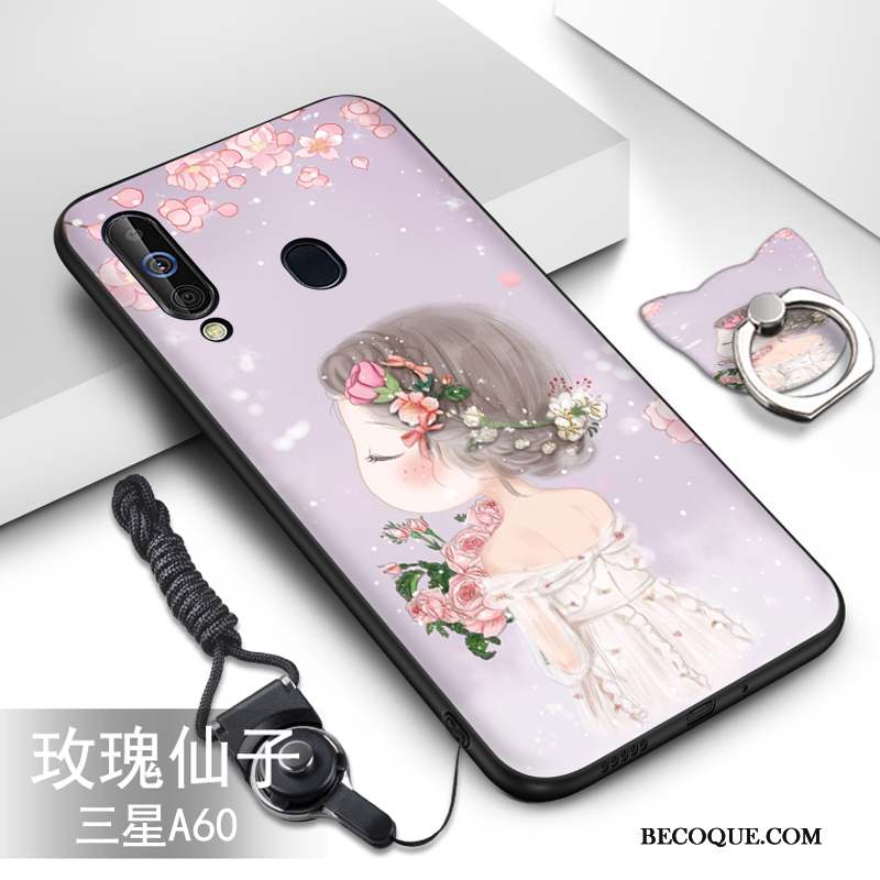 Samsung Galaxy A60 Étui Vert Fluide Doux Coque De Téléphone Silicone Dessin Animé