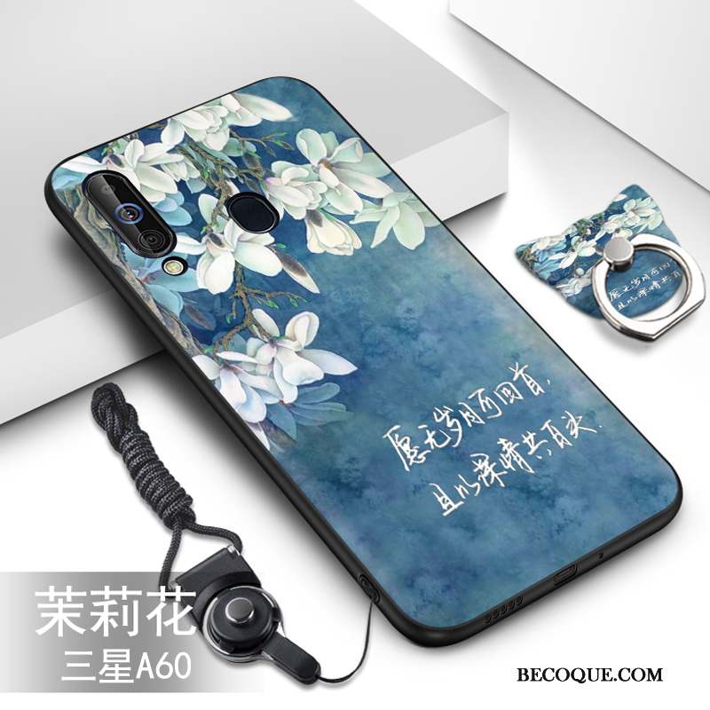 Samsung Galaxy A60 Étui Vert Fluide Doux Coque De Téléphone Silicone Dessin Animé