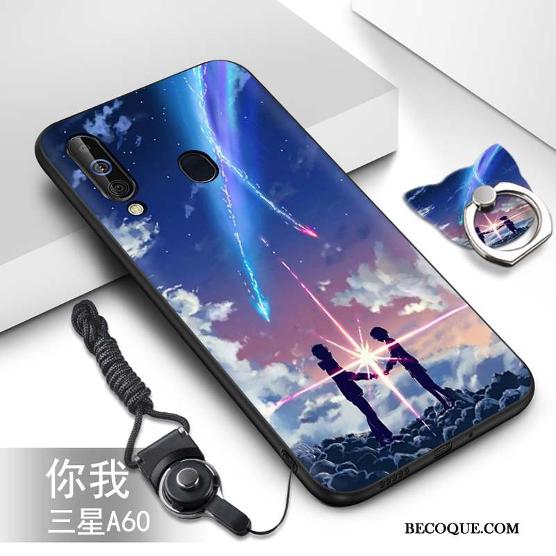 Samsung Galaxy A60 Étui Vert Fluide Doux Coque De Téléphone Silicone Dessin Animé