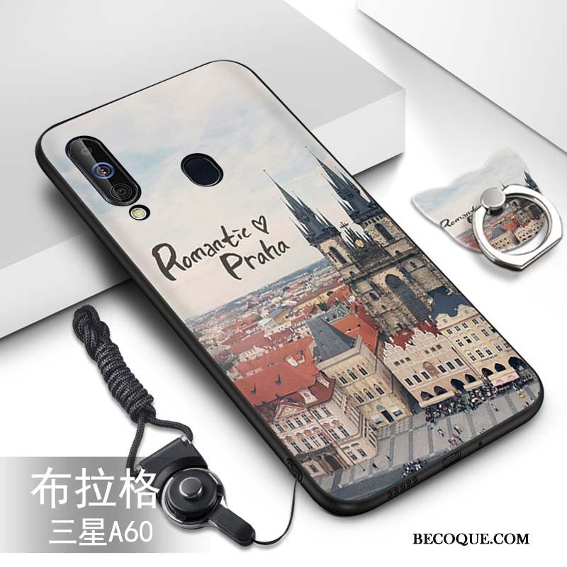 Samsung Galaxy A60 Étui Vert Fluide Doux Coque De Téléphone Silicone Dessin Animé