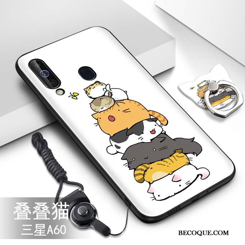 Samsung Galaxy A60 Étui Vert Fluide Doux Coque De Téléphone Silicone Dessin Animé