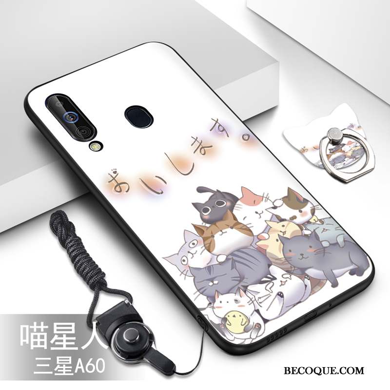 Samsung Galaxy A60 Étui Vert Fluide Doux Coque De Téléphone Silicone Dessin Animé