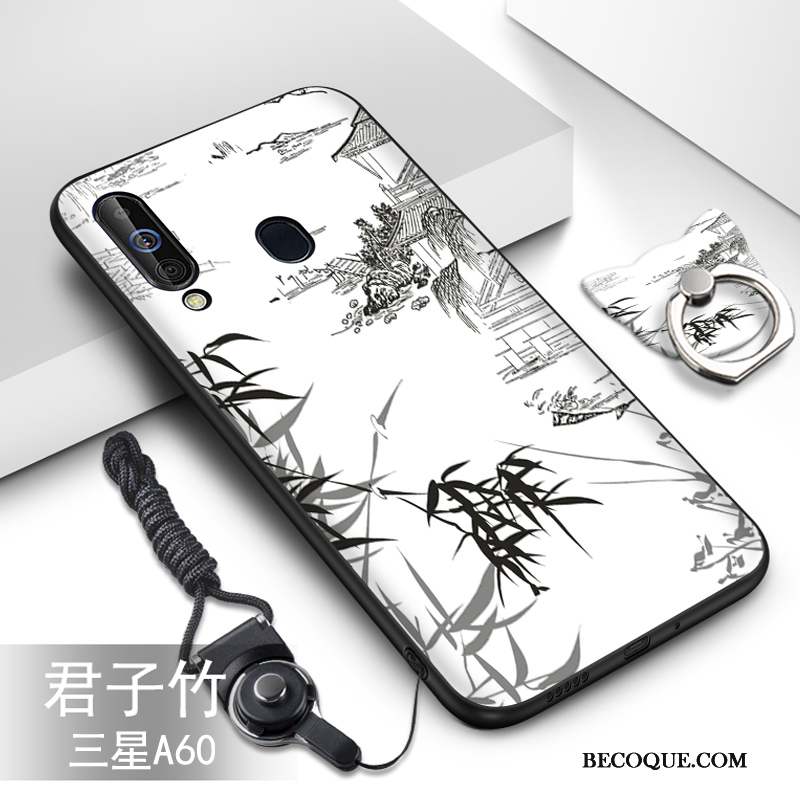 Samsung Galaxy A60 Étui Vert Fluide Doux Coque De Téléphone Silicone Dessin Animé